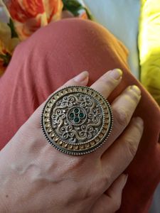 Brass big size dual Statement Ring