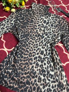 Tiger Print High Neck Top