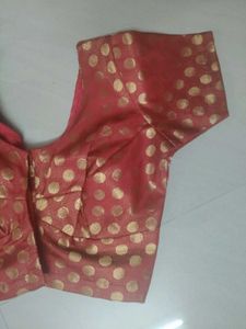 Red Blouse with Golden Polka Dots