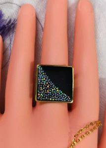 Unique Black Square Ring