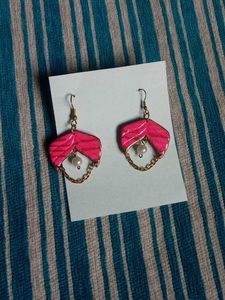 Pink Pearl Drop Earrings
