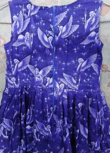 Blue Floral Print Fit &amp; Flare Dress