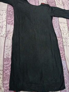 Embroidered Black Kurta