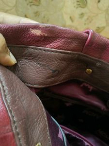 Authentic MCM Burgundy Leather Bag