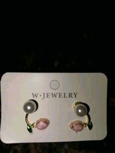Korean Design Pink Rose Earrings