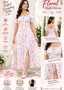 Floral Midi Dress - Cute & Timeless