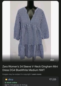 Combo!Zara gingham And black Slip Straight Dress