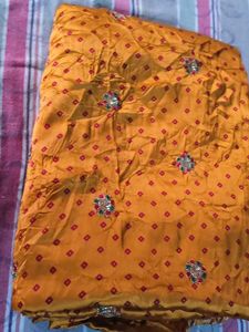 Elegant Yellow Embroidered Saree