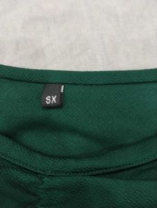 Stylish puff sleeve Green Ruched Crop Top