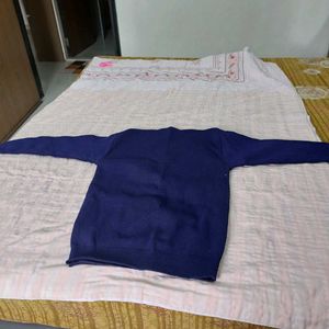 Men's Blue V-Neck Sweater
