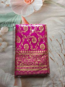 Stunning Pink Banarasi Silk Saree
