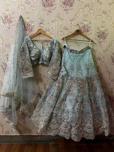 🩵 🦚Peacock Pattern Lehga  🦚 🩵