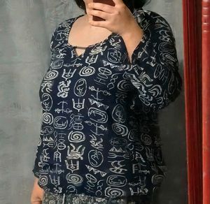 Boho Print Long Sleeve Top