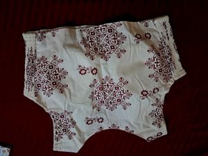 Elegant White Blouse with Maroon Print