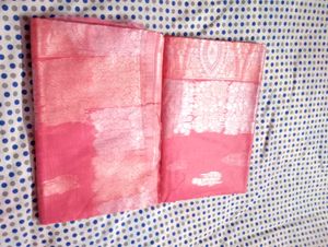 Beautiful Pink Saree with Silver Work