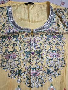 Aurelia Beautiful Yellow Kurta Set with Dupatta
