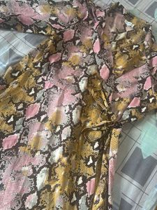 Stylish Snake Print Wrap Dress