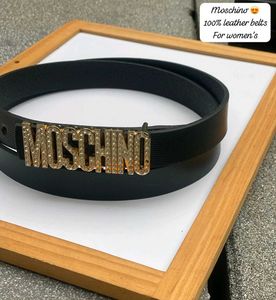 Moschino Embellished Logo Leather Belt women