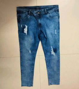 Blue Distressed Skinny Jeans