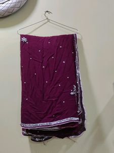 Beautiful Hand Work Saree With Blouse