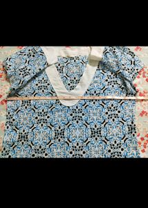 Blue Print Cotton Kurta soft material