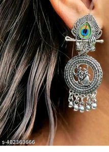 Designer Peacock &amp; Dancer Earrings