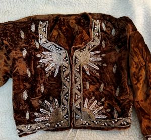 PRICE DROP❤ Dark Brown Velvet Ethnic Top