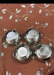 Stainless Steel Serving Bowls &amp; Glasses Set combo