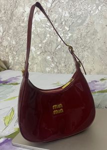 Burgundy Patent Leather Designer  Shoulder Bag