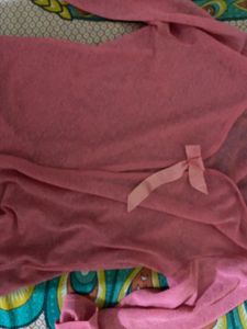 Pink Bow Detail Lightweight Cardigan