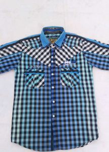 Urbanfriend's premium blue black Half Sleeve shirt