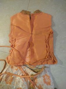 Orange Floral Lehenga Choli Set