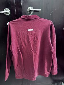 Burgundy Long Sleeve Polo Shirt