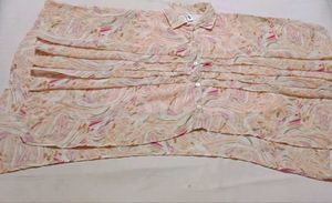 Flowy Abstract Print Button-Up Top