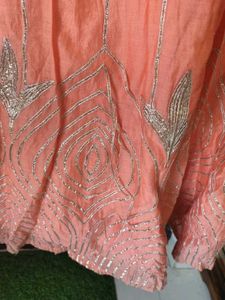 Beautiful Peach Embellishments Gown