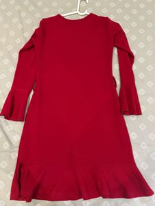 Chic Red Ruffle Dress