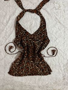 y2k leopard print top &amp; kurti Combo