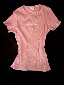 Zara kids pink bow coquette aesthetic top