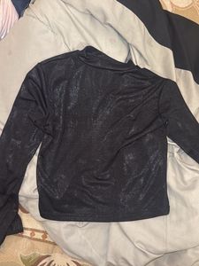 Sparkly Black Long Sleeve Top