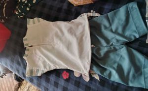 Elegant White &amp; Teal Kurta Set