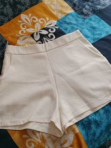 Chic Cream High-Waisted Shorts