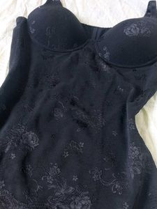 Black Floral Lace Trim Shapewear Camisole
