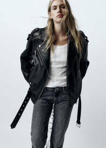 Zara Black Faux Leather Jacket