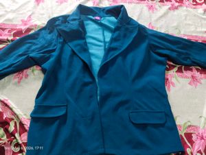 Teal Open Front Blazer