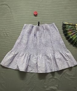 h&amp;m Lavender Gingham Mini Skirt