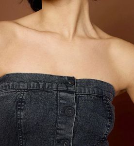 Chic Denim strapeless dress