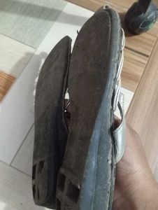 Silver Embellished Flat Sandals