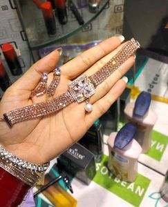 Stunning Rose Gold Choker &amp; Earring Set