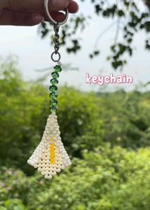 Handmade Beaded Flower Keychain