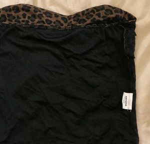Leopard Print Strapless Top